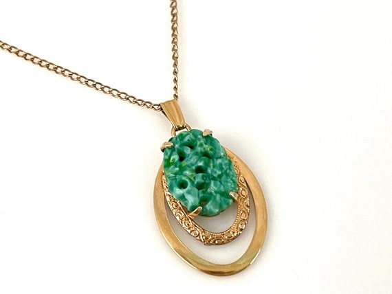 40s Gold Filled Pendant Necklace for Women, Vinta… - image 1