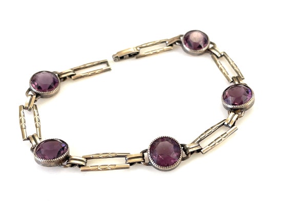30s Gold Filled Bracelet for Women, Simmons Art D… - image 1