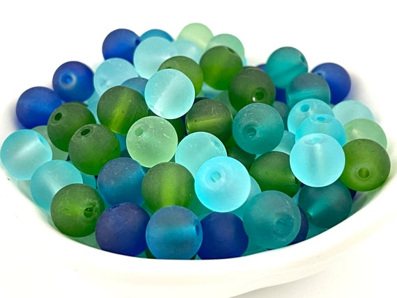 8mm Smooth Round White Ice Frosted Matty Sold Per Line, Glass Beads Fo – Madeinindia Beads - Foto 5