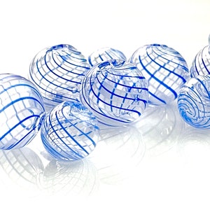 5 Pcs Glass Bubble Beads for Jewelry Making, 10mm 11mm 14mm Hand Blown ...