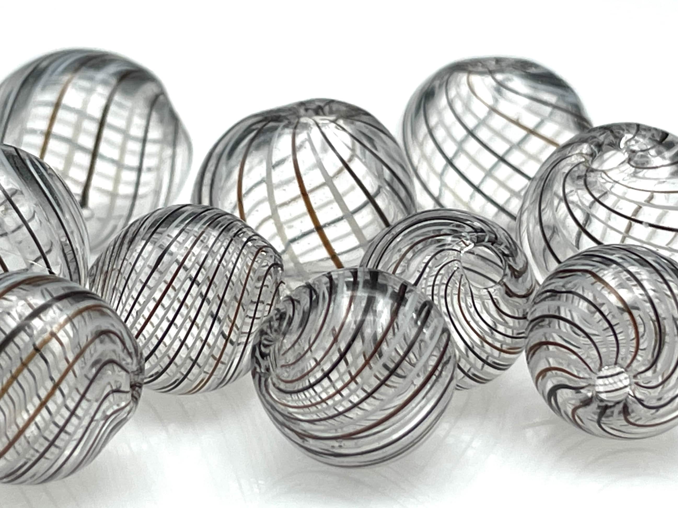 5 Pcs Bubble Beads Hand Blown Glass Beads Clear Hollow Glass Etsy