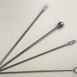 Martini Picks for Cocktails or Cakes, Stainless Steel Barware, Gift for Him, Silver Drinkware Decoration, 4.25&quot; Long, With or Without Clutch
