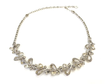 Vintage Pennino Rhinestone Choker, Bridal Wedding Jewelry