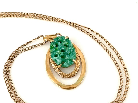 40s Gold Filled Pendant Necklace for Women, Vinta… - image 2