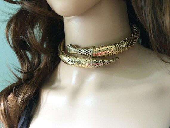 Whiting & Davis Snake Necklace, 60s Vintage Jewelr