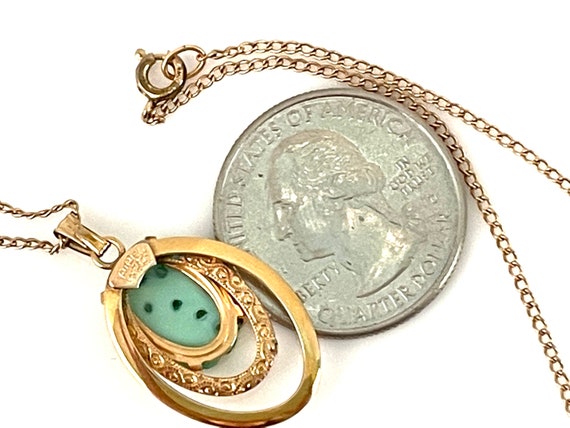 40s Gold Filled Pendant Necklace for Women, Vinta… - image 4