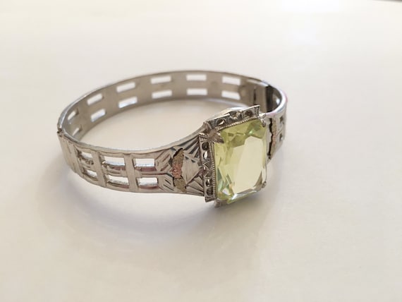 1920s ALLCo Rhinestone Bracelet, Art Deco Jewelry,