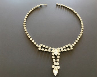 60s Rhinestone Choker for Women, 1960s Vintage Jewelry, 15 Adjustable ...