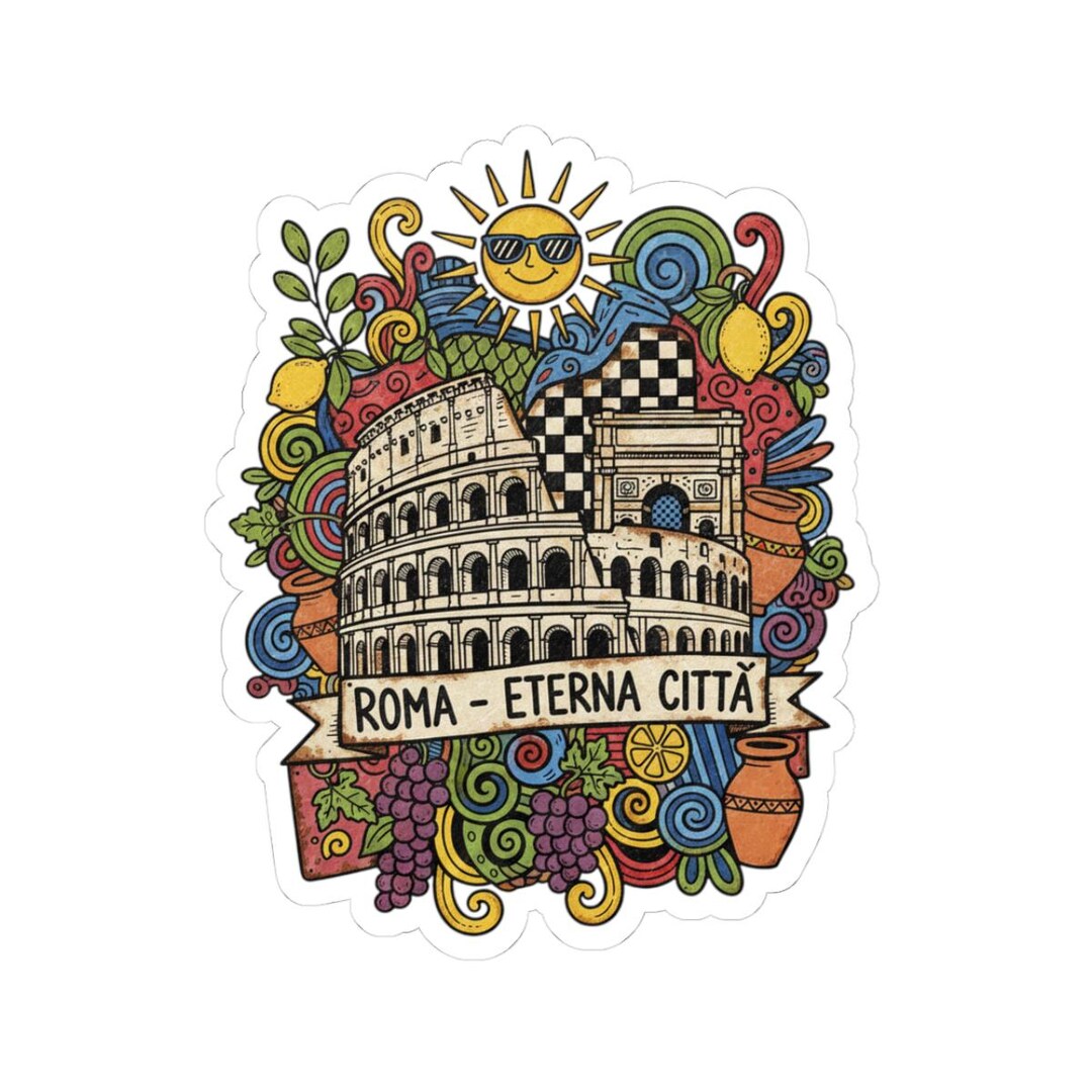 Opre Roma Sticker Roma Eterna Sticker, Rome Colosseum Travel Souvenir, Italian Skyline ...