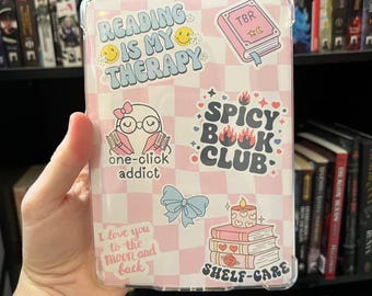 Cute Pink Kindle Insert | Kindle Decoration | Clear Case Insert for Kindle Paperwhite | Bookish Kindle Accessories | Kindle Sticker Case