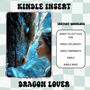 Dragon Kindle Insert | Kindle Clear Case | Kindle Decorations | Kindle Paperwhite | Romantasy Kindle Case Insert | Printable Kindle Insert