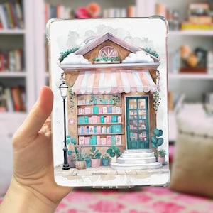 Pink Bookshop Kindle Insert | Kindle Decoration | Clear Case Insert for Kindle Paperwhite | Bookish Kindle Accessories | Kindle Case Insert