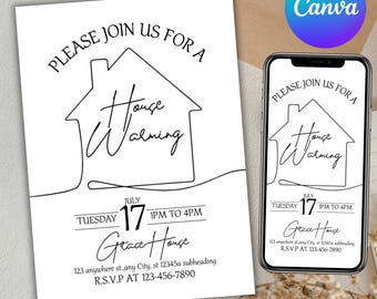 House Warming Invitation, Housewarming Invitation, New House Invitation, New Home Party Home Sweet Home Shut The Front Door, Canva Editable