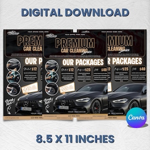 Car Detailing Flyer, DIY Auto Service Template, Car Wash Flyer, Automotive Cleaning Service Flyer, Premade Detailer Design, Canva Editable