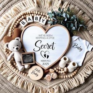 Pregnancy Announcement Template, Digital Pregnancy Announcement, Baby Announcement, Gender Neutral Announcement, Canva Editable