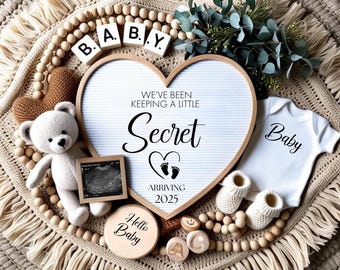 Pregnancy Announcement Template, Digital Pregnancy Announcement, Baby Announcement, Gender Neutral Announcement, Canva Editable