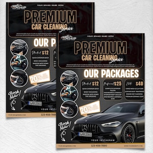 Car Detailing Flyer, DIY Auto Service Template, Car Wash Flyer, Automotive Cleaning Service Flyer, Premade Detailer Design, Canva Editable