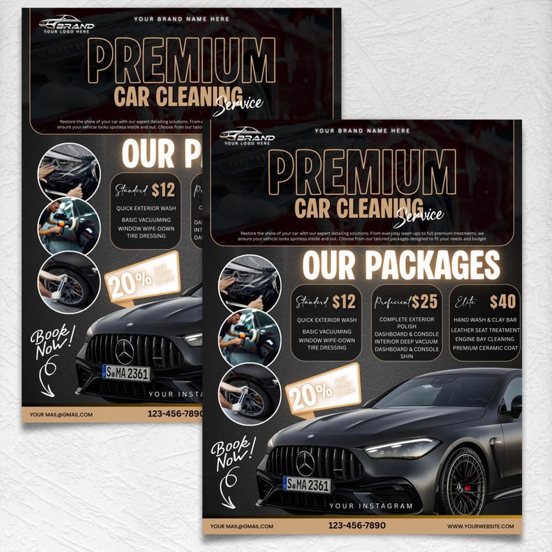 Car Detailing Flyer, DIY Auto Service Template, Car Wash Flyer, Automotive Cleaning Service Flyer, Premade Detailer Design, Canva Editable