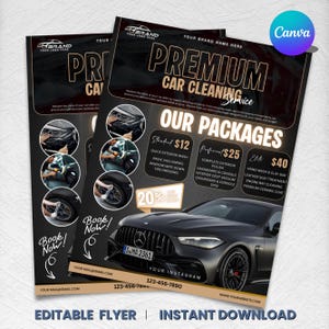Car Detailing Flyer, DIY Auto Service Template, Car Wash Flyer, Automotive Cleaning Service Flyer, Premade Detailer Design, Canva Editable