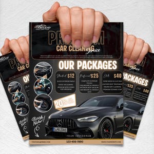 Car Detailing Flyer, DIY Auto Service Template, Car Wash Flyer, Automotive Cleaning Service Flyer, Premade Detailer Design, Canva Editable