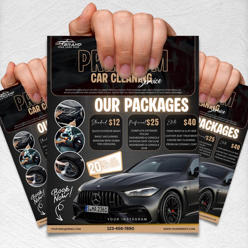 Car Detailing Flyer, DIY Auto Service Template, Car Wash Flyer, Automotive Cleaning Service Flyer, Premade Detailer Design, Canva Editable