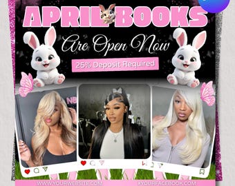 April Booking Flyer, Spring Booking Flyer, Easter Beauty Flyer, Hair Lash Makeup Nail Appointment Flyer, DIY Text, Instant Download