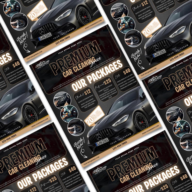 Car Detailing Flyer, DIY Auto Service Template, Car Wash Flyer, Automotive Cleaning Service Flyer, Premade Detailer Design, Canva Editable