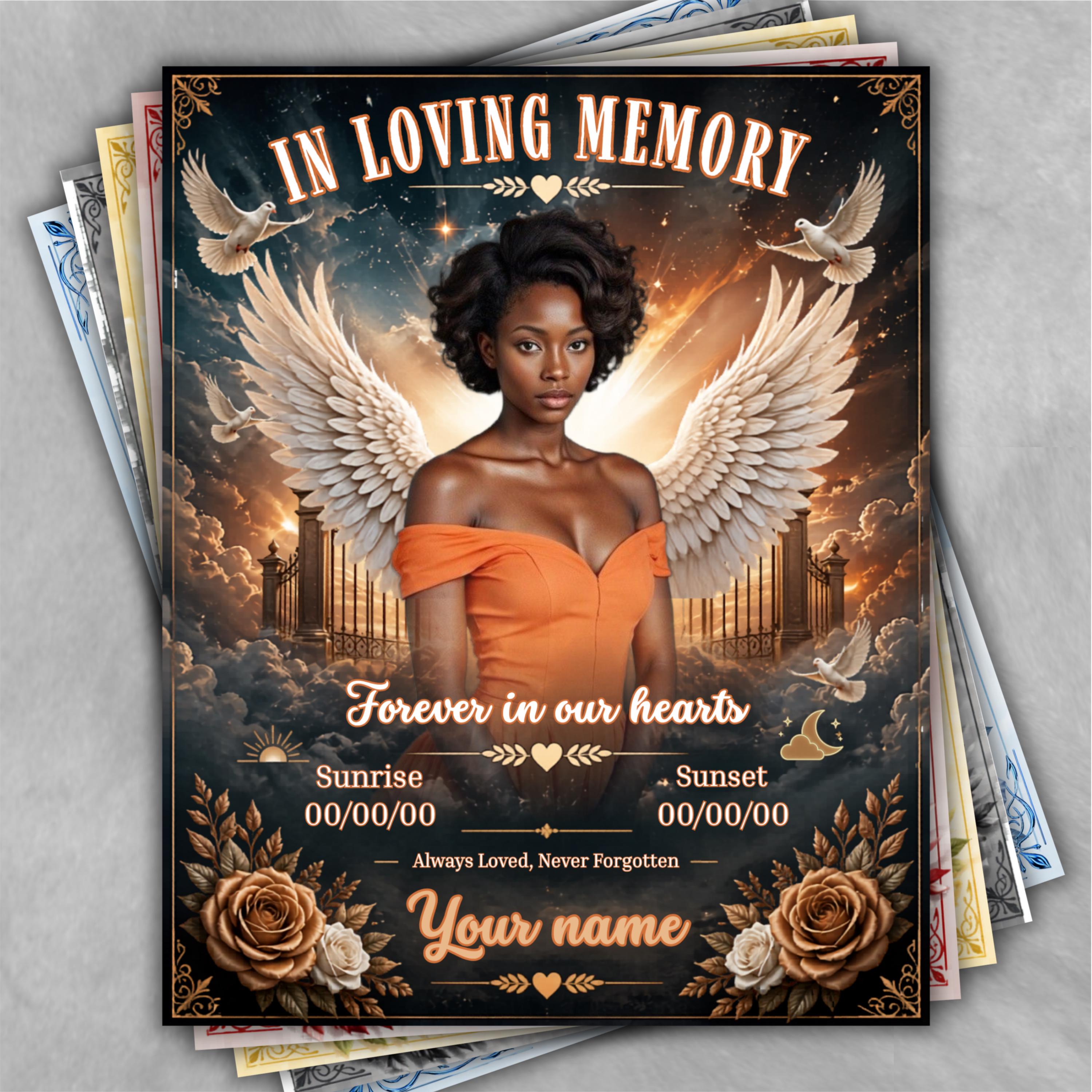In Loving Memory Canva Editable Bundle, Funeral Memorial Templates ...