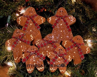 7 primitive folk art gingerbread men christmas wood ornaments ornies - Primitive Christmas Ornaments 7 primitive folk art gingerbread men christmas wood ornaments ornies - Primitive Christmas Ornaments