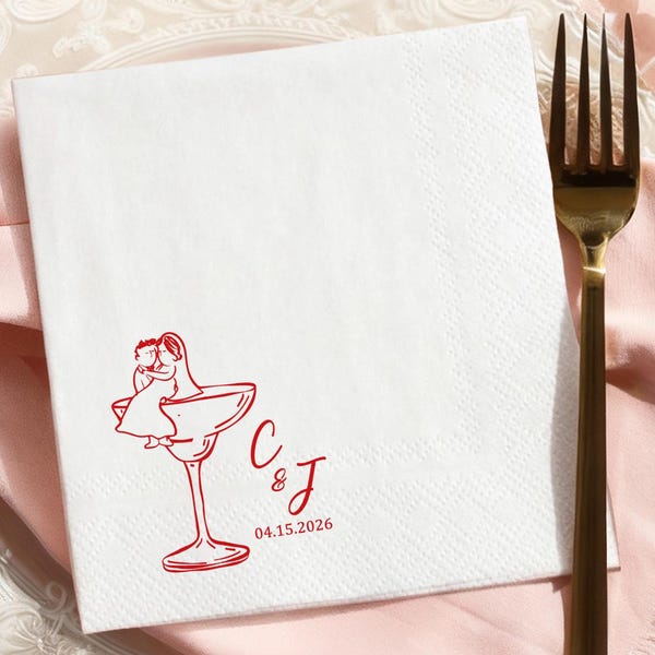 Benutzerdefinierte Cocktail-Servietten mit Text - Personalisierte Hochzeit Cocktail-Servietten in beliebigen Farben - Verlobungsfeier & Brautdusche Dekor