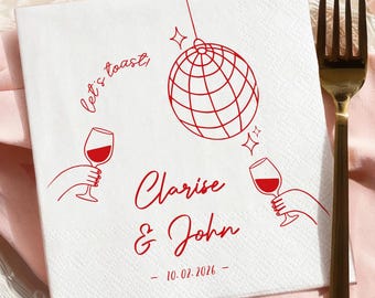 Servilletas de cóctel personalizadas con texto - Servilletas de cóctel de boda personalizadas en cualquier color - Decoración para fiestas de compromiso y despedidas de soltera
