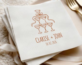 Aangepaste cocktailservetten met tekst - Gepersonaliseerde cocktailservetten voor bruiloft in alle kleuren - Decor verlovingsfeest en vrijgezellenfeest