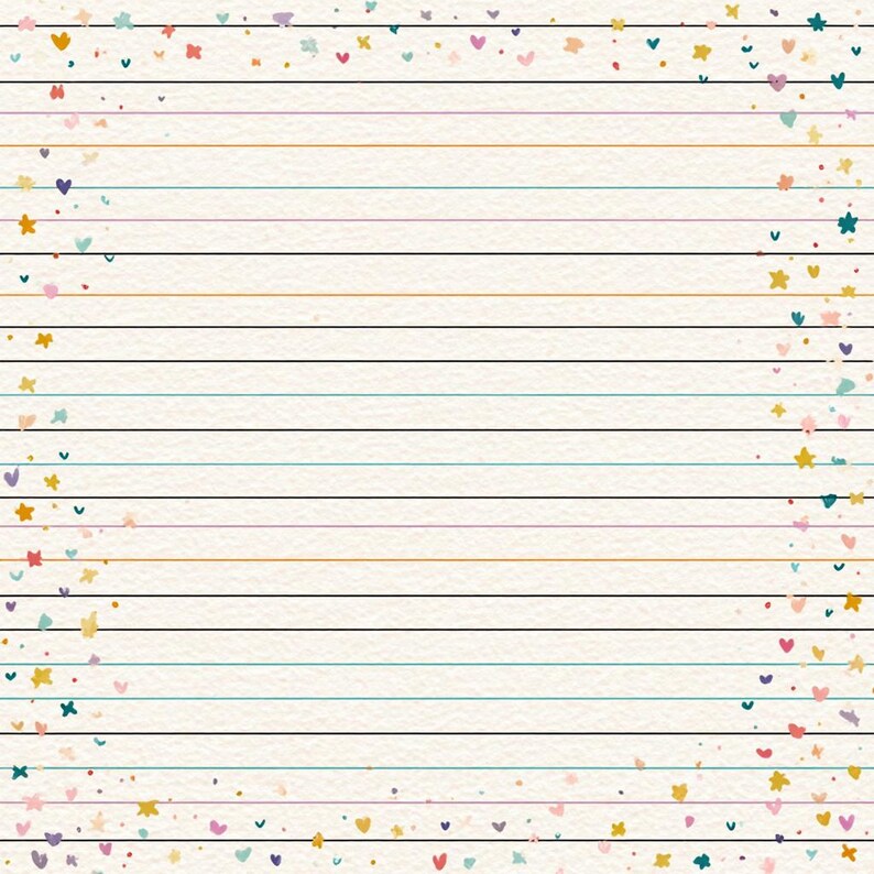 Pastel Lined Notebook Paper Printable – Cute Kawaii Digital PDF ...
