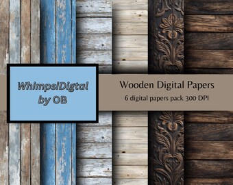 Rustic Wood Digital Paper Pack: Scrapbook Backgrounds (8.5x11 PNGs) (Digital Download