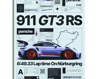 Porsche 911 GT3 RS Picture Digital Download For Home Decor Wall Art