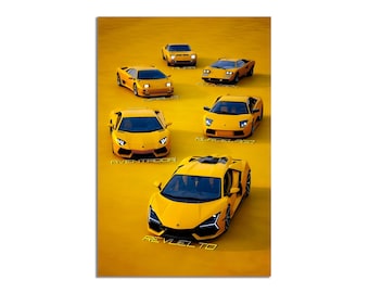 Lamborghini V12 Supercar Evolution Canvas | Wall Art | Car Photography | Supercar Print | Home Decor