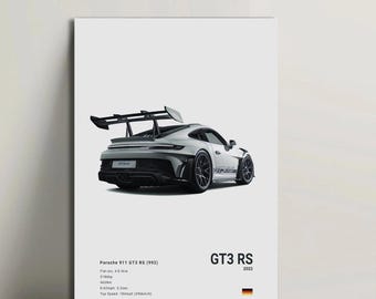 Porsche 911 GT3 RS Poster Print | Wall Art | Car Photography | Supercar Print | Home Decor