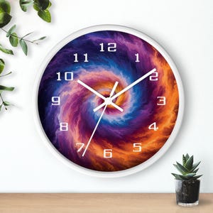 Vibrant Galaxy Wall Clock, Cosmic Decor, Space Lover Gift, Home Office Accent, Unique Timepiece, Astronomy Art