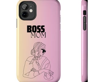 Boss Mom Tough Phone Case, Stylish Phone Cover, Gift for Mothers, Personalized Case for Boss Ladies, Durable Phone Accessories