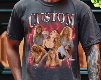 BOOTLEG 90s Vintage Custom Shirt, Send Your Photo-Persoanlize Your Own Funny One, Gift Idea For Special Days, Surprise Your Girlfriend
