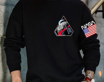 Artemis II NASA Sweatshirt, T-Shirt, Hoodie: Arm Flag Design, NASA Moon Mission Shirt