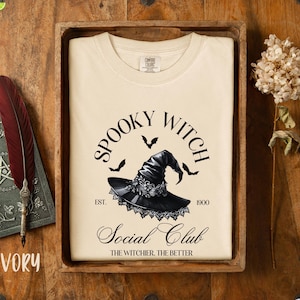 Comfort Colors Spooky Witch T-Shirt: Gothic Halloween Tee