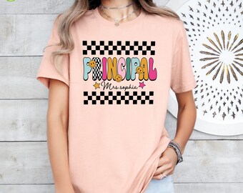 Principal Checkerboard T-Shirt: Personalized Back To School Educator Gift