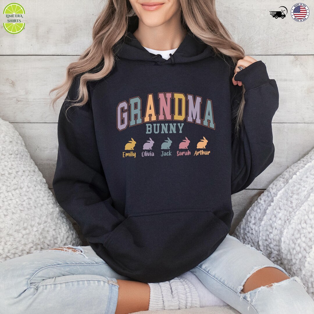Custom Photo Gifts For Grandma Shirt Bunny Grandkids 01TGDT100325
