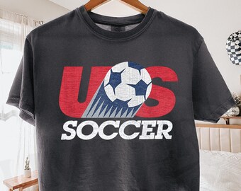 Retro Comfort Colors USA Soccer Boxy Tee,USA Soccer 2026 Vintage Tee, USMNT Fan Gift Tee, United States Football Graphic Shirt, Game Day Tee