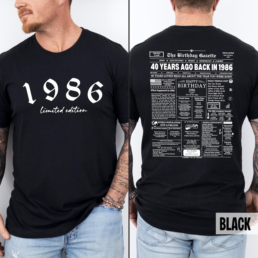 1986 Limited Edition Birthday Shirt, 1986 Gazette Back Design - Etsy