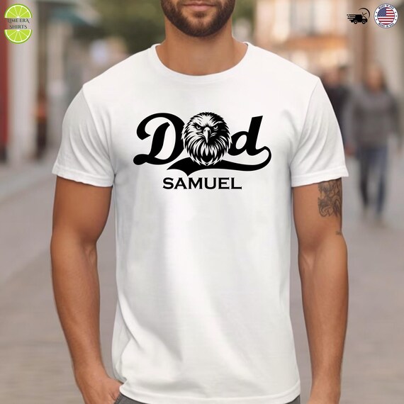 Personalized Dad T-shirt: Eagle Graphic Tee With Custom Name