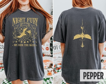 Night Fury Dragon Front And Back Shirt , How To Train Dragon Gift, Gift For Dragon Lovers, Comfort Colors Isle of Berk Hiccup Shirt