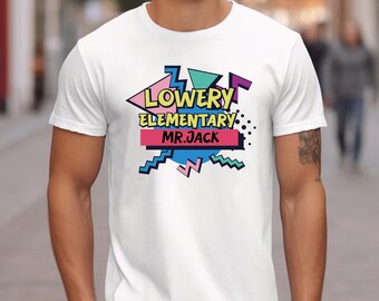 Personalized Retro Teacher Shirt: 90s Style School Spirit