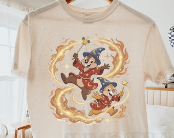 Comfort Colors Chip and Dale Sorcerer Boxy Tee, Disney Wizard Shirt, Fantasia Magic Shirt, Disney Vacation Gift Tee